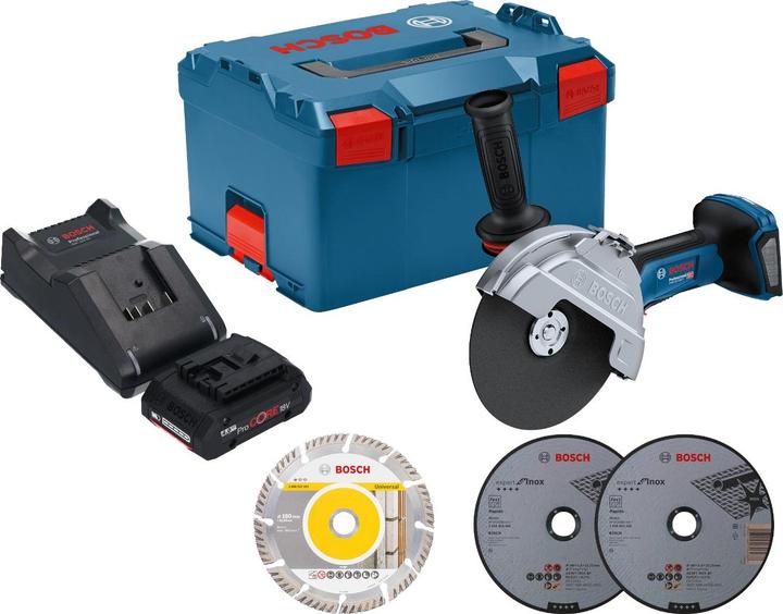 Actual product image Bosch Professional Bosch GWS 18V-180 P Professional Akku Winkelschleifer 18 V 180 mm Brushless + 1x ProCORE Akku 4,0 (180 mm)