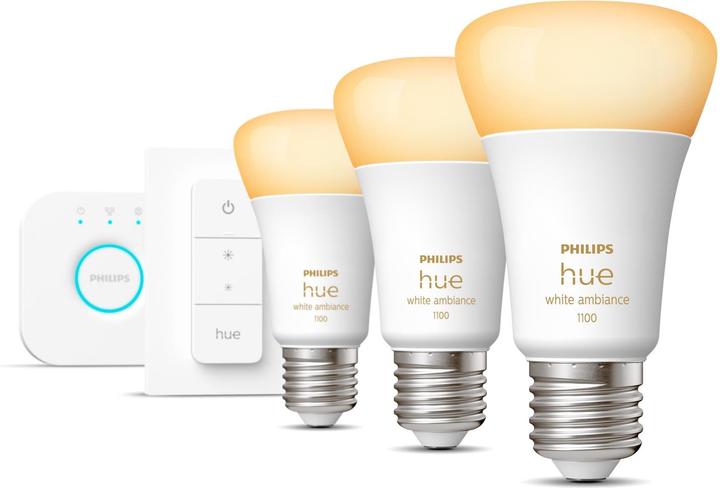 Philips Hue White Ambiance Starter Set (E27, 11 W, 1100 lm, 3 x, F)