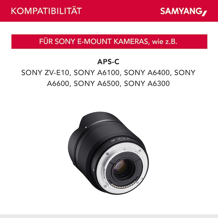Image du produit Samyang AF 12mm f/2.0 Sony E-Mount (Sony E, APS-C / DX)