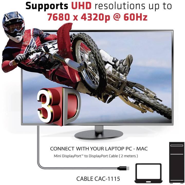 Produktbild Club 3D Mini DisplayPort — DisplayPort (2 m, DisplayPort, 1.4)