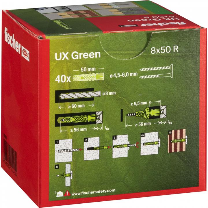 Produktbild Fischer Universaldübel UX Green 8x50 R (40 Stk.)