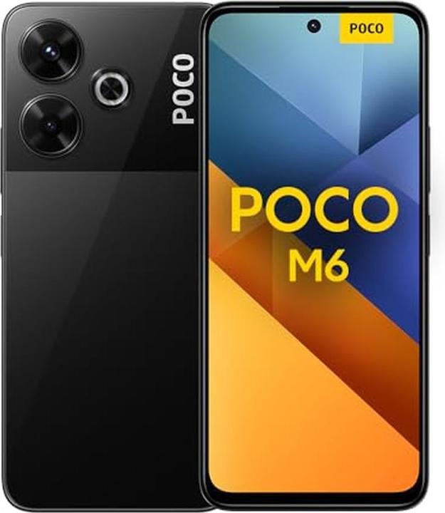 Actual product image Xiaomi POCO M6 Smartphone with MediaTek Helio G91, 6.79-Inch Display, 108MP Camera, 5030mAh Battery (Black, 6.79")