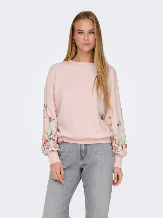 Produktbild Only Normal geschnitten Rundhals Gerippte Ärmelbündchen Tief angesetzte Schulter Sweatshirt Sweatshirt (S)