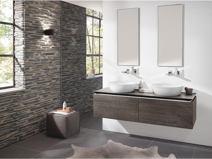 Actual product image Villeroy & Boch Artis countertop washbasin 43 cm round white/black 417943BCT8 (430 mm, 430 mm)