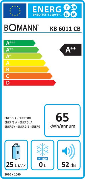 Energy Label Bomann Cooler KB6011CB (22 l)