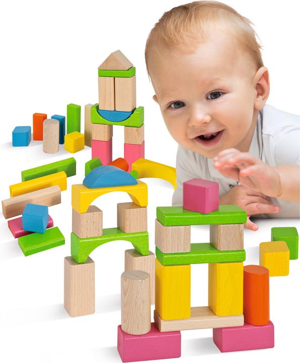 Actual product image Eichhorn Nature and colorful wooden blocks