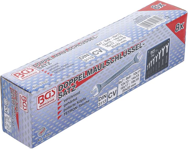 Produktbild BGS Doppel-Maulschlüssel-Satz (12 mm, 14 mm, 16 mm, 10 mm, 18 mm, 8 mm, 20 mm)