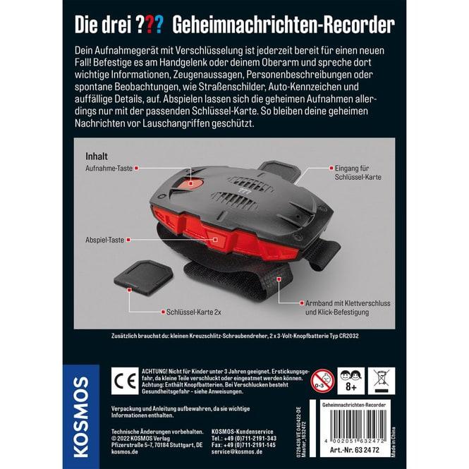 Actual product image Kosmos The Three??? Secret Message Recorder (German)