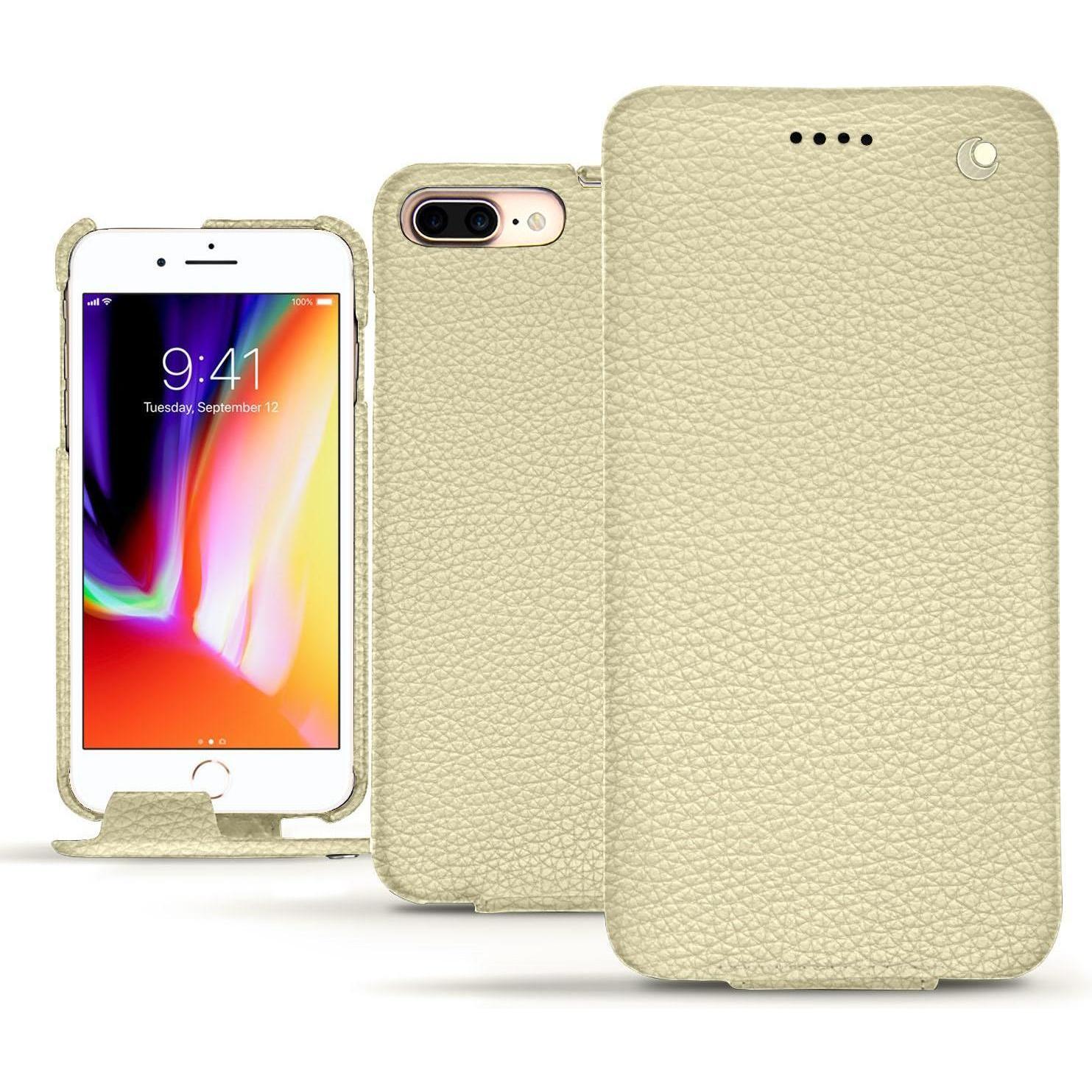 Noreve Lederschutzhülle vertikal (Apple iPhone 8 Plus), Smartphone Hülle, Weiss