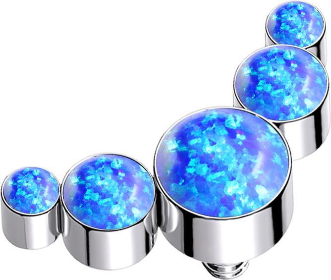 Immagine prodotto Star Piercing Dermal Anchor argento cinque opali blu (senza ottone, Titanio)