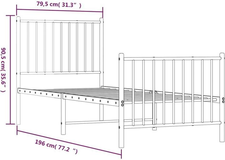 Image du produit vidaXL Bettgestell (75 x 190 cm)