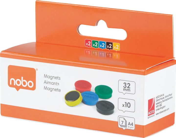 Actual product image Nobo Magnet round 32mm 1915304 ass. 10 piece (10x)
