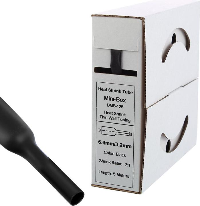Image du produit Offgridtec 5m de gaine thermorétractable 6,4mm>3,2mm noir (1 x)