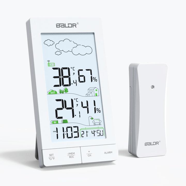 Baldr Wetterstation E0559 mit Funkuhr und Aussensensor