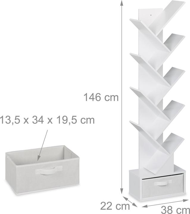 Actual product image Relaxdays Bookshelf (38 x 22 x 146 cm)