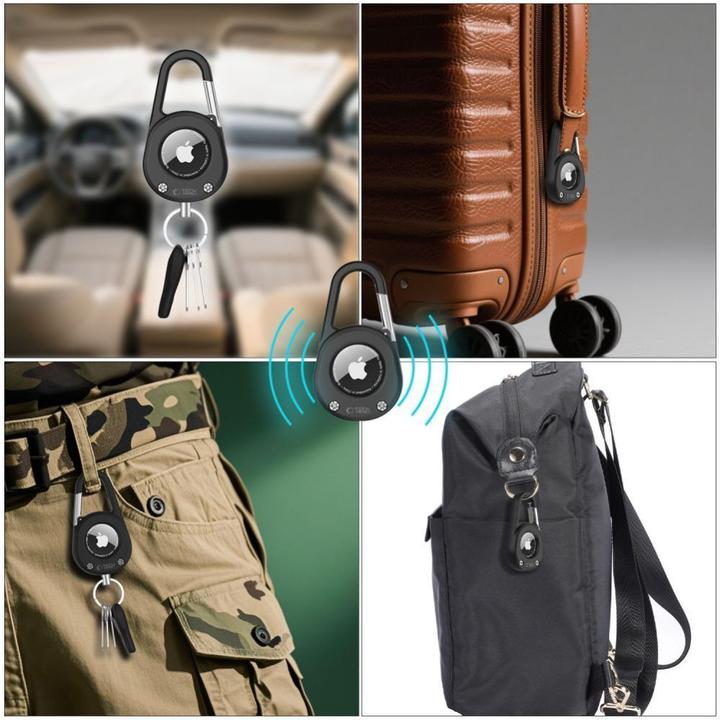 Produktbild Tech-Protect Slidelock Karabiner Schlüsselanhänger Apple Airtag 1 / 2 Schwarz