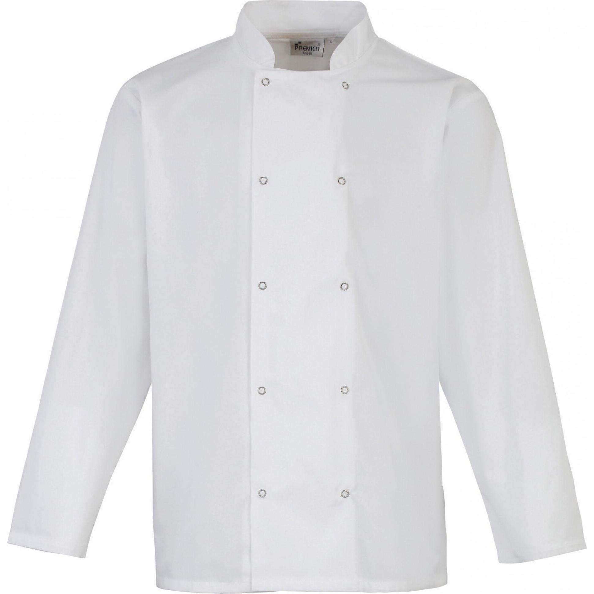 Premier, Arbeitsjacke, Kochjacke mit Druckknöpfen Langarm (XL)