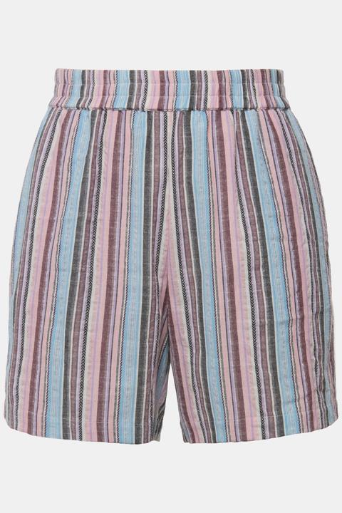 Image du produit Studio Untold Short taille haute à jambes larges et taille élastique. Rayures (52)
