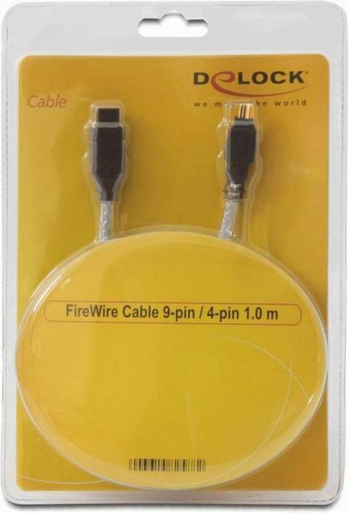 Actual product image Delock Cable FireWire IEEE 1394B 9Pol/4Pol, 1Meter (1 m, FireWire)