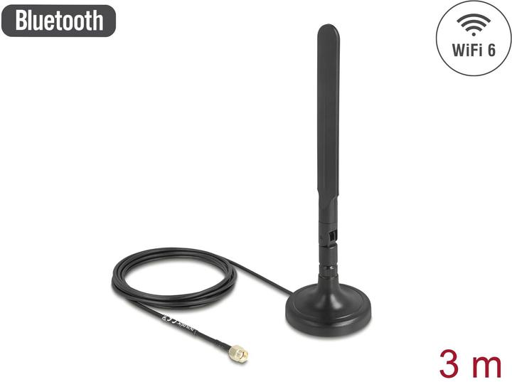 Delock WiFi 6 Antenne RP-SMA Stecker 3 dBi omnidirektional m (WLAN)