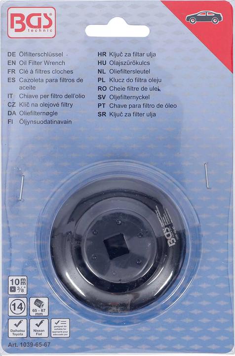 Actual product image BGS Oil Filter Wrench 14-point Ø 65 - 67 mm for Daihatsu, Fiat, Nissan, Toyota
