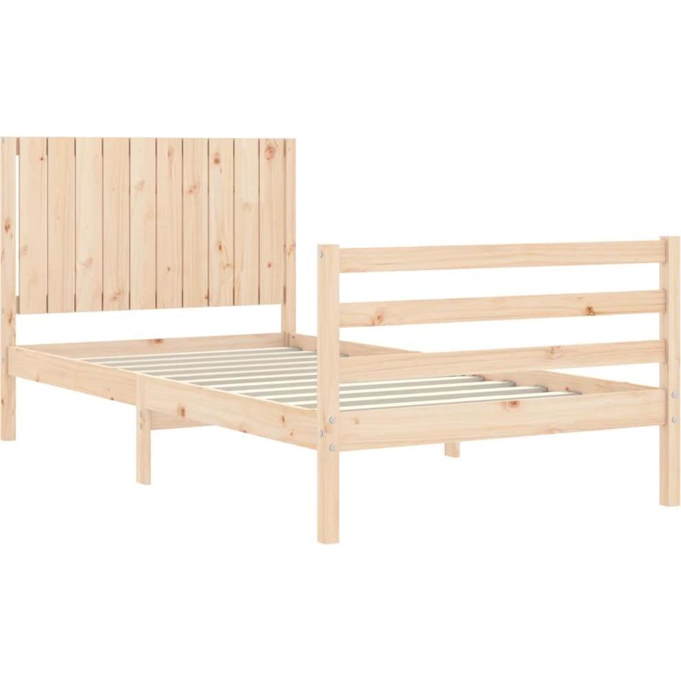 Thumbnail - VidaXL, Bett, Massivholzbett mit Kopfteil 100x200 cm (100 x 200 cm)