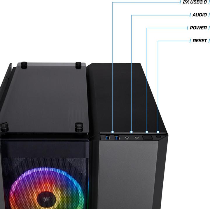 Produktbild Kiebel Crystal IX (2000 GB, 32 GB, AMD Ryzen 7 9700X, Radeon RX 9060 XT)