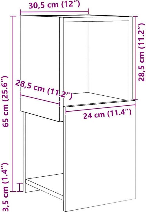 Produktbild vidaXL Eckschrank (30 x 30.50 x 65 cm)