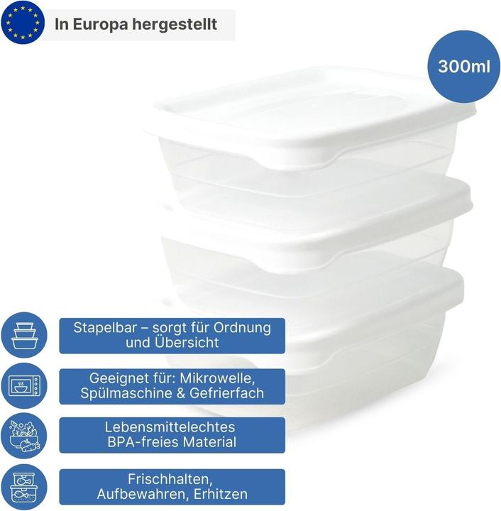 Produktbild Hobby 3er-Set Aufbewahrungsdosen Frischhaltedosen Vorratsdosen Stapeldosen (0.30 l)