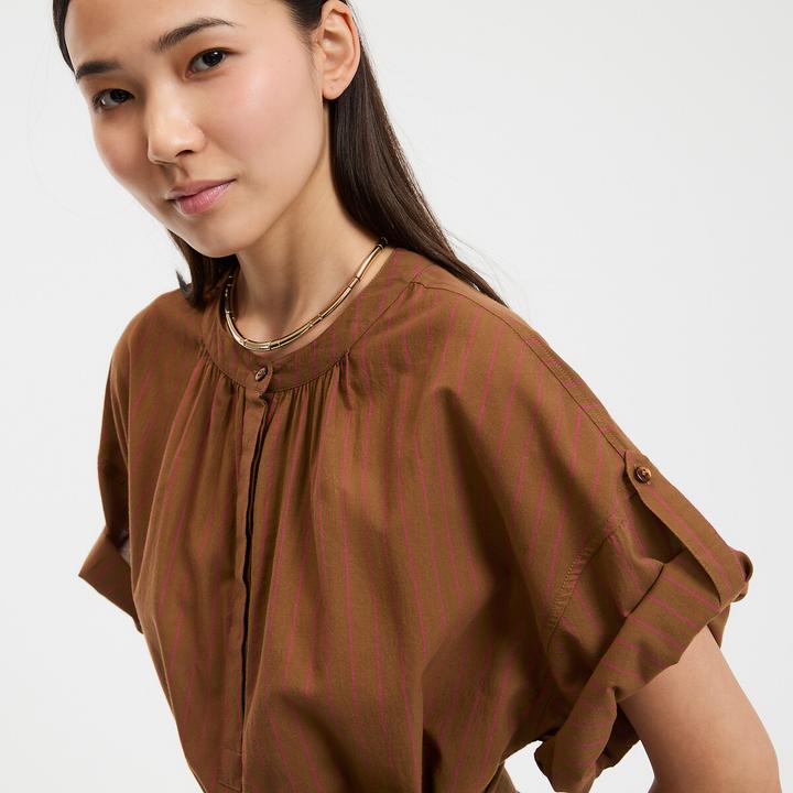 Image du produit La Redoute Collections Gestreiftes langes Kleid mit Rundhalsausschnitt und 3/4-Ärmeln (L)