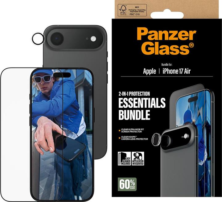 Actual product image PanzerGlass ® 2-in-1 Essentials Bundle iPhone 17 Air (1 pcs., Apple iPhone Air)