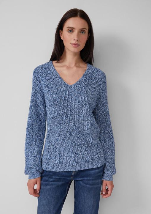 Produktbild s.Oliver Strickpullover Strickpullover mit V-Ausschnitt und Raglanärmeln (40)
