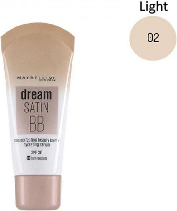 Actual product image Maybelline New York Maybelline, Dream Satin, BB Cream, Light Claire, SPF 30, 30 ml