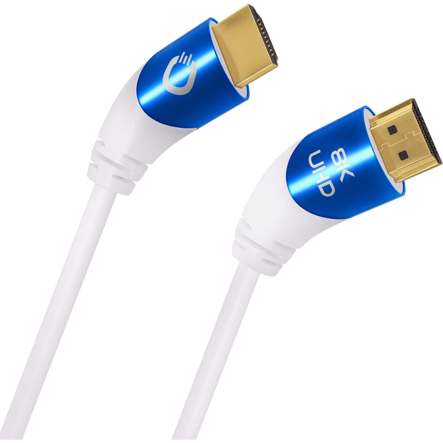 Oehlbach HDMI AV Anschlusskabel (1x HDMI-Stecker - 1x HDMI-Stecker) 2 m Weiss (2 m, HDMI), Video Kabel