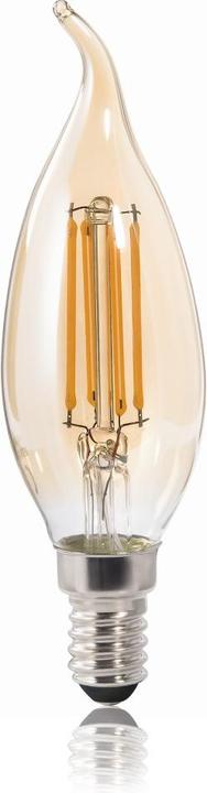 Actual product image Xavax LED Filament, E14, 400lm Replaces 35W, Windblast Candle, Amber, Warm White (E14, 400 lm, 1 x)