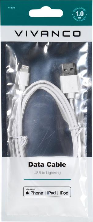 Produktbild Vivanco USB A – Lightning (1 m, USB 2.0)