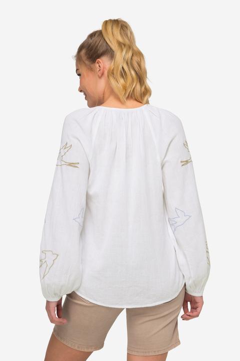 Produktbild Laurasøn Bluse, Vogel-Stickerei, Tunika-Ausschnitt, Raglan-Langarm (XL)