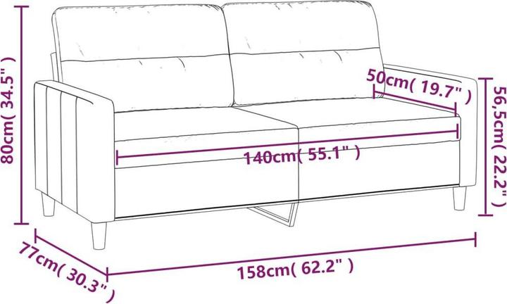 Produktbild vidaXL 2-Sitzer-Sofa (2-Sitzer)