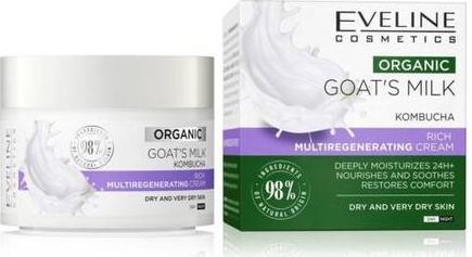 Actual product image Eveline Organic Goat's Milk Rich Multi-Regenerating Cream for Dry Very Skin 50ml (50 ml, Day cream)