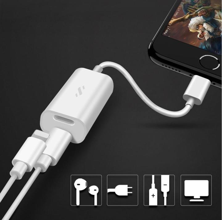 Actual product image PowerGuard 2 in 1 Dual Lightning Audio & Charge Adapter Splitter (Lightning, Lightning)