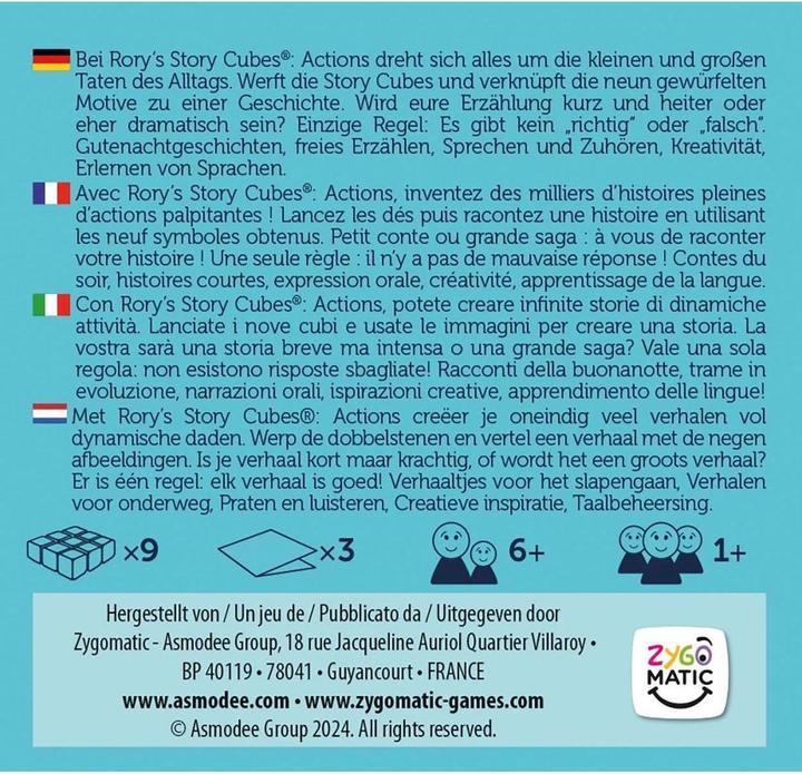 Immagine prodotto Zygomatic Rorys Story Cubes Actions (Einzelartikel) (Francese, 1 - 6 Giocatori)