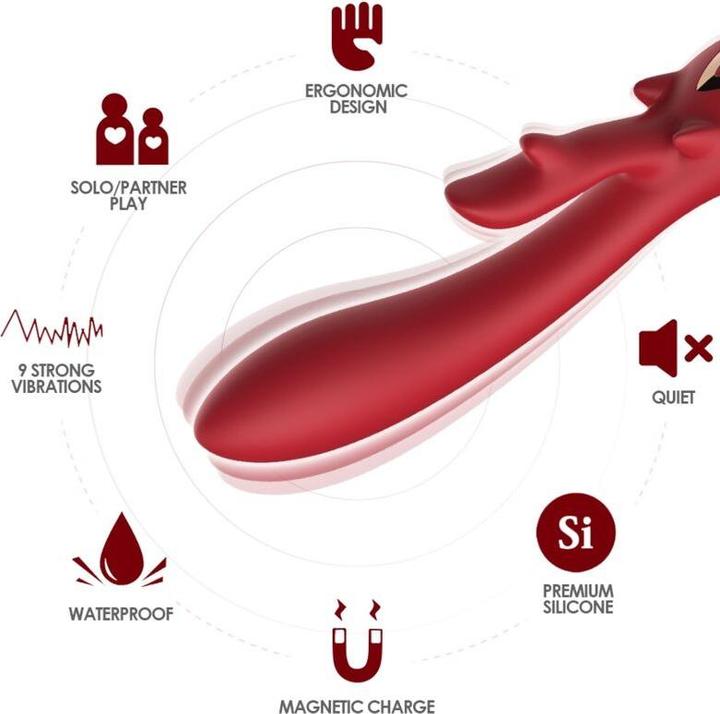 Produktbild Armony Elch Vibrator Kaninchen Gebogen Rot