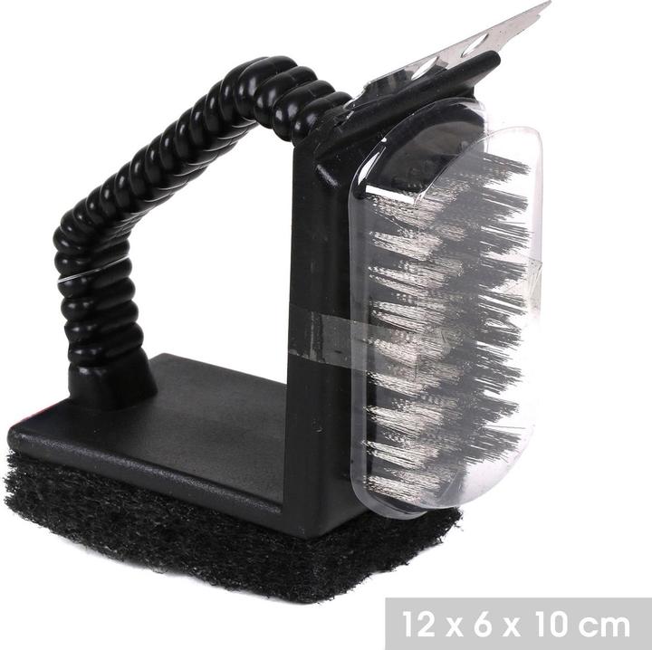 Elite 3in1 Grillreiniger mit Drahtbürste, Metallschaber und Schwamm (11.50 cm)