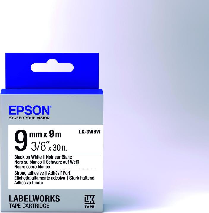 Productafbeelding Epson Labelcassette Lk-3wbw (0.90 cm, Zwart)