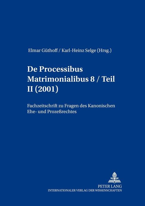 Produktbild De processibus matrimonialibus (Deutsch, Elmar Güthoff, Karl-Heinz Selge, 2016)
