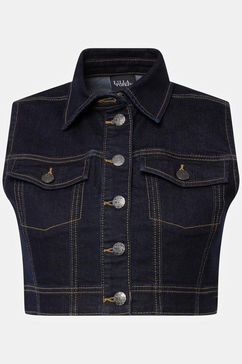 Actual product image Ulla Popken Cropped Denim Vest (46)