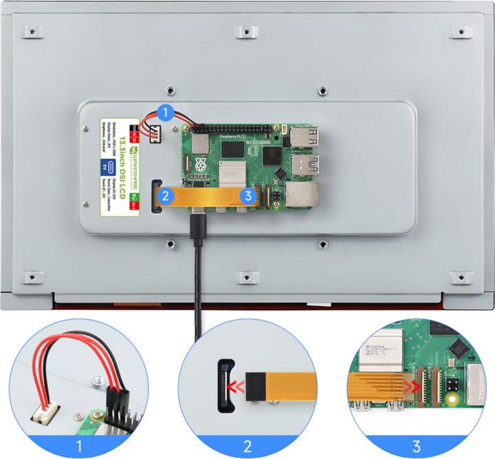 Actual product image WaveShare 1920x1080 13.3inch Touch LCD Display für Raspberry Pi