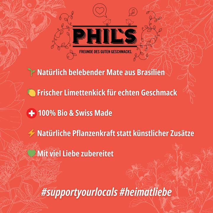 Produktbild Phil's Bio-Matetee mit Limette (12 x 50 cl)