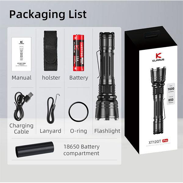 Actual product image Klarus XT12GT PRO, 1,600 lumens (17.12 cm, 1600 lm)