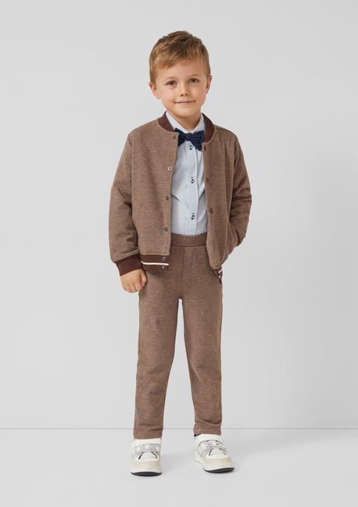 Produktbild s.Oliver Sweatshirt Jacke Festiver Sweat-Blouson mit Herringbone-Muster (104, 110)